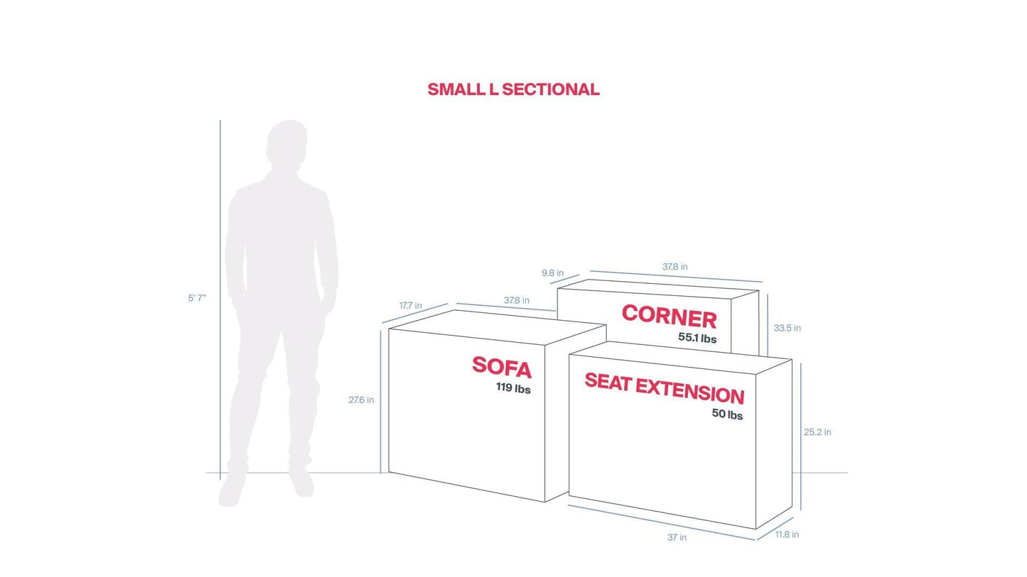 Small L Sectional - Elephant in a box