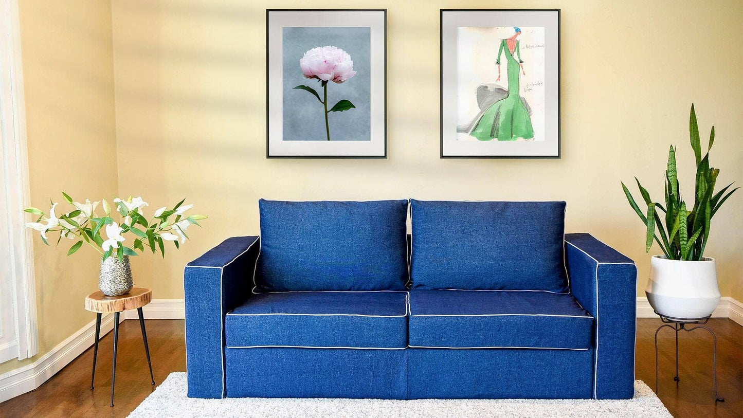 Isaac Mizrahi Hampton Blue Dynamic Sofa - Elephant in a box