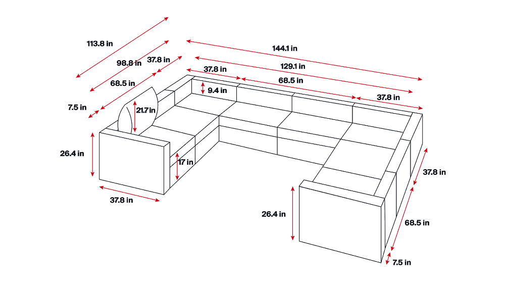 Large U Sectional - Elephant in a box