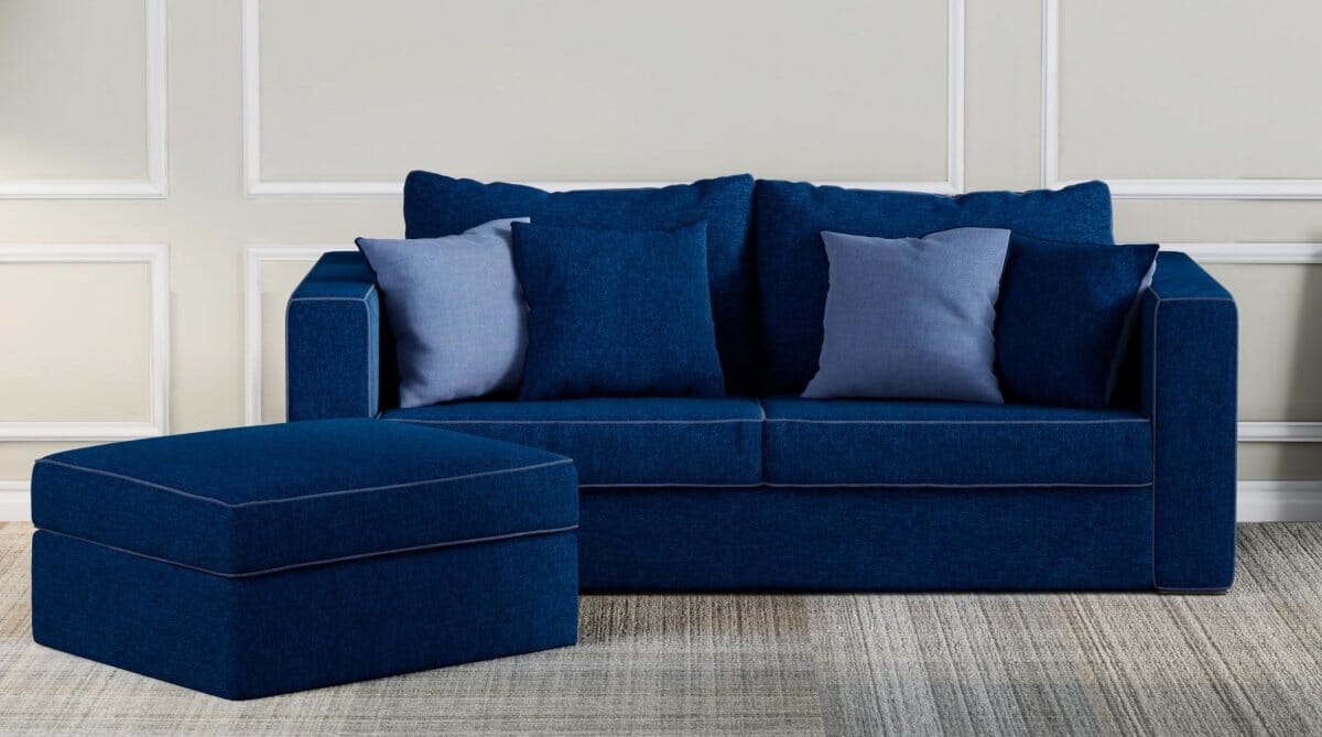 Isaac Mizrahi Hampton Blue Dynamic Sofa - Elephant in a box